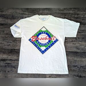 The Baseball Academy Bradenton Florida VTG 90s Double Sided Adidas Tshirt Size L
